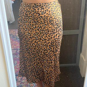 Cheetah Print Nasty Gal Silk Skirt